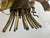 Vintage Italian Gilded Tole and Cream Enamel Floral 6-Light Chandelier For Sale - Image 12 of 17