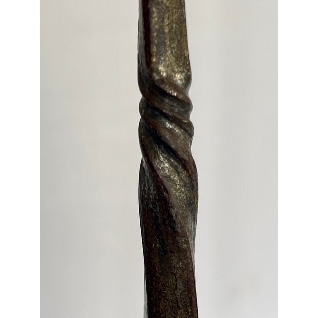 Pair of Belltrees Forge Tall Hand-Forged Pinecone Candlesticks / Scottish Artisan Blacksmith For Sale - Image 4 of 17