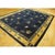 1930s Navy Floral Deco Antique Chinese Peking Knotted Wool Rug 8'2" X 9'8" For Sale - Image 4 of 12