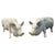 Painted White Cast Iron Pigs, Set of 2 For Sale - Image 15 of 15