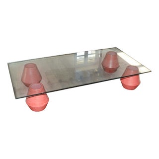 Coffee Table with Ceramic Vase Legs For Sale