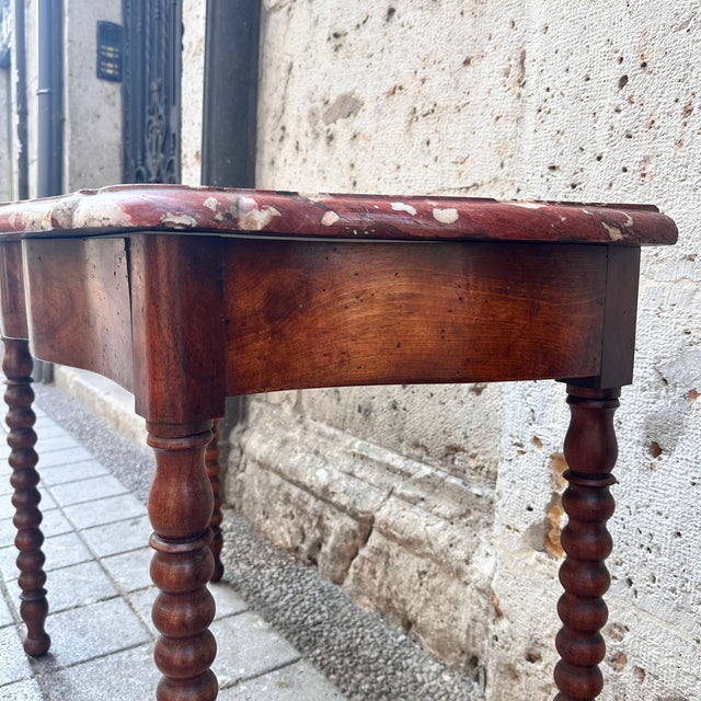 Louis XV Console in Marble and Walnut, France, 18th Century For Sale - Image 13 of 18