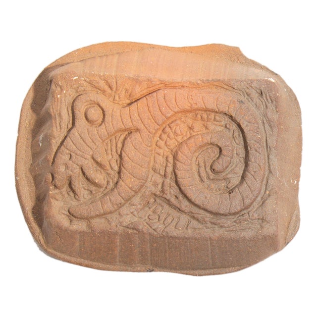 Mark Bulwinkle Studio Pottery Snake Tile For Sale