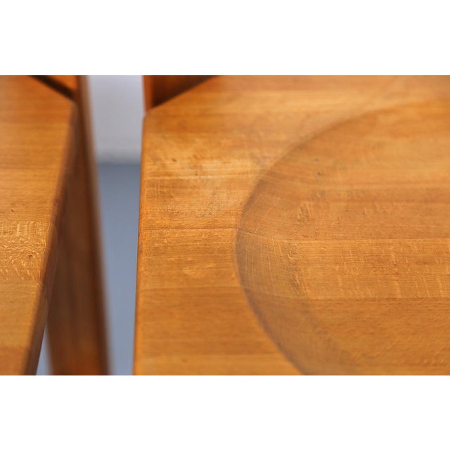 Dining Chairs in Beech & Cognac Leather by Pierre Chapo, 1960s, Set of 4 For Sale - Image 12 of 18