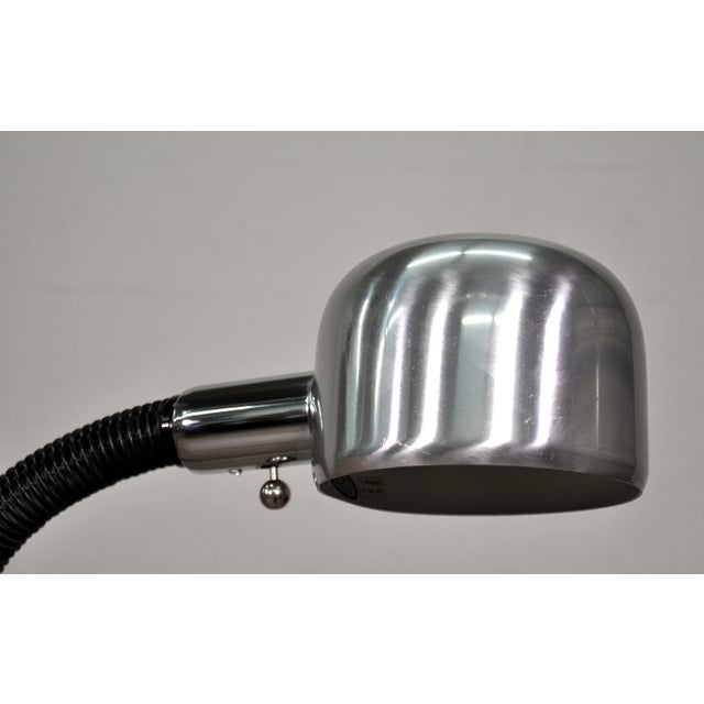 Chrome and Black Gooseneck Adjustable Floor Lamp by Alsy For Sale In Miami - Image 6 of 11