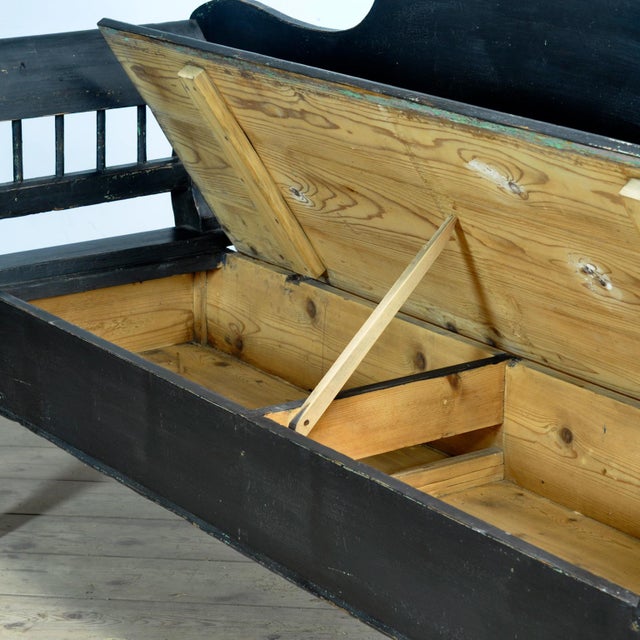 1900 - 1909 Antique Pine Drop-Top Bench, 1900s For Sale - Image 5 of 12