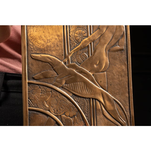 Antique Bronze Art Deco Wall Relief For Sale - Image 4 of 5