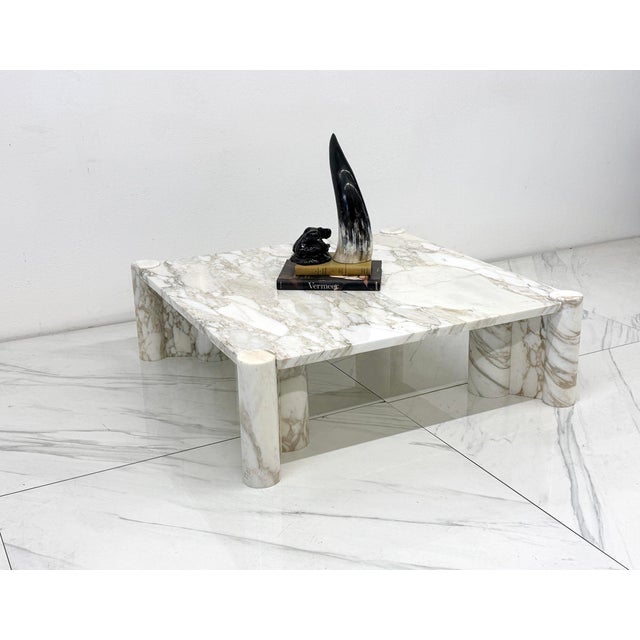 Mid-Century Modern Gae Aulenti Jumbo Coffee Table, Arabescato Marble, Knoll, 1960's For Sale - Image 3 of 9