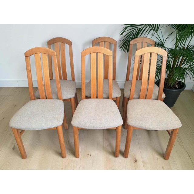 1990s Vintage Oak Dining Chairs, 1990s, Set of 6 For Sale - Image 5 of 18
