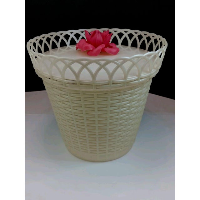 20th Century Cool Retro MCM bamboo decor basket 26" tall For Sale - Image 18 of 18