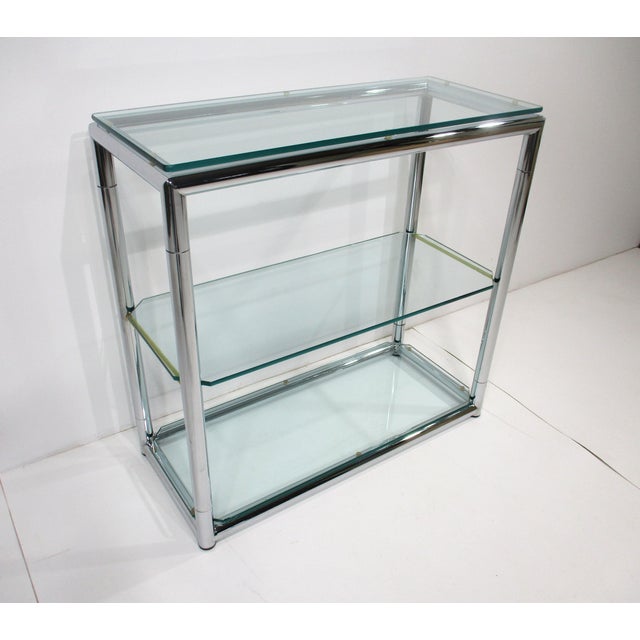 Pace Collection Italian Pace Styled Bar in Chrome and Glass For Sale - Image 4 of 14