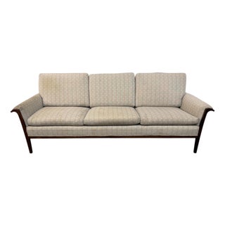Mid-Century Danish Modern Rosewood Upholstered Sofa For Sale