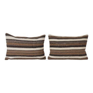 Striped Turkish Kilim Pillow Cover - A Pair For Sale