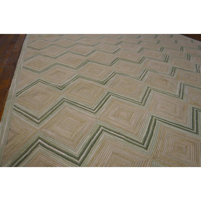 Contemporary 2010s Soft Color Zig Zag Modern Contemporary American Hooked Rug 6' X 9' Handwoven Wool Carpet For Sale - Image 3 of 5
