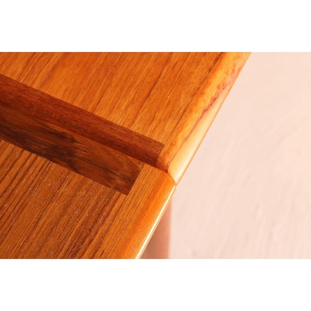 Brown Mid-Century Danish Extendable Teak Dining Table, 1970s For Sale - Image 8 of 12