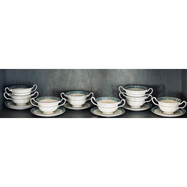 Vintage Wedgwood Turquoise Runnymede (pattern W4465). Beautiful fine bone china as only the British can make. This elegant...