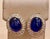 Blue AGL Certified Natural Ceylon Sapphire Cabochon Stud / Clip Earring 18 Kt Gold For Sale - Image 8 of 18