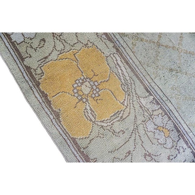 1920s 1920s Antique Ivory Geometric Donegal Arts & Crafts Ireland Large Oversized Rug For Sale - Image 5 of 10