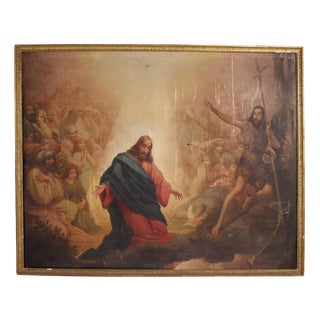Italian School, The Baptism of Jesus, 1870, Oil on Canvas For Sale
