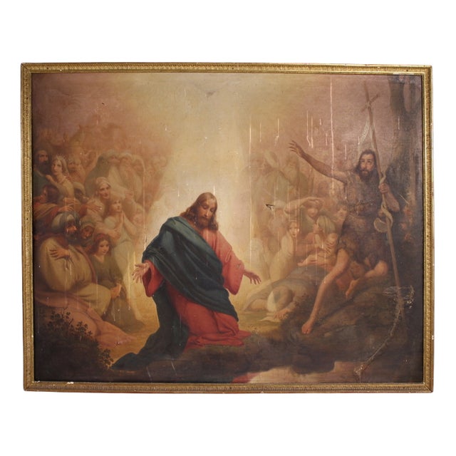 Italian School, The Baptism of Jesus, 1870, Oil on Canvas For Sale