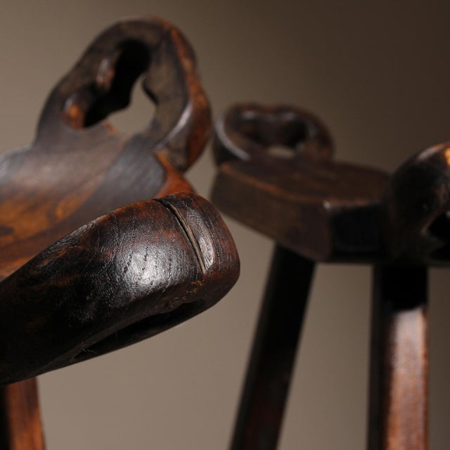 Brutalist Wood Marbella Bar Stools, Spain, 1970s For Sale - Image 9 of 11