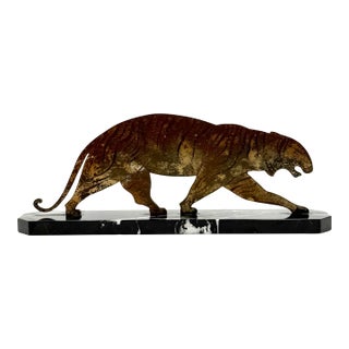Art Déco Bronze Tigre Sculpture, France Ca. 1930 For Sale