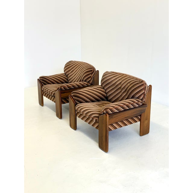 Mid-Century Modern Sapporo Armchair by Mario Marenco for Mobil Girgi Striped, 1970s For Sale - Image 3 of 12
