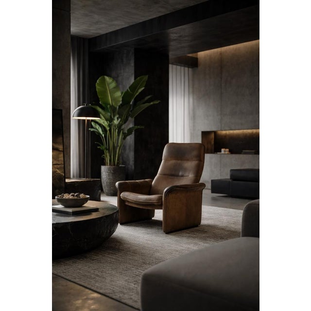 Vintage Brutalist Buffalo Leather DS-50 Lounge Chair from de Sede, 1970s For Sale - Image 17 of 18