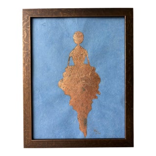 2020 Rene Romero Schuler Original Ballerina Ballet Painting “Gisha” in Copper Leaf, Framed For Sale