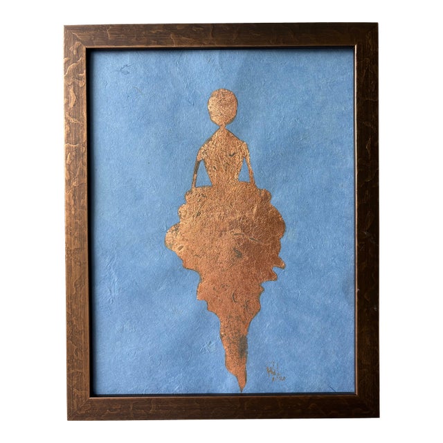 2020 Rene Romero Schuler Original Ballerina Ballet Painting “Gisha” in Copper Leaf, Framed For Sale