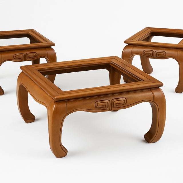 Elevate any space with this striking 3-piece Ming-style table suite dating from the 1970s. The set includes one generously...