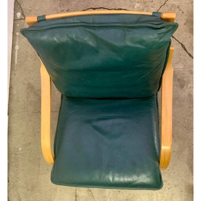 1960s 1960s Pair of Danish Modern Lounge Chairs in Bent Beech Wood Gray Leather Attributed to Stouby For Sale - Image 5 of 8