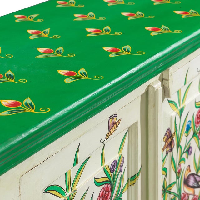 1940s Cabinet with Birds and Flowers, 1940s For Sale - Image 5 of 11