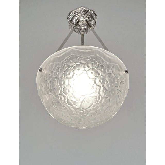 1920s French Art Deco Pendant Light by Hettier & Vincent 1930 France - 2 Available For Sale - Image 5 of 14