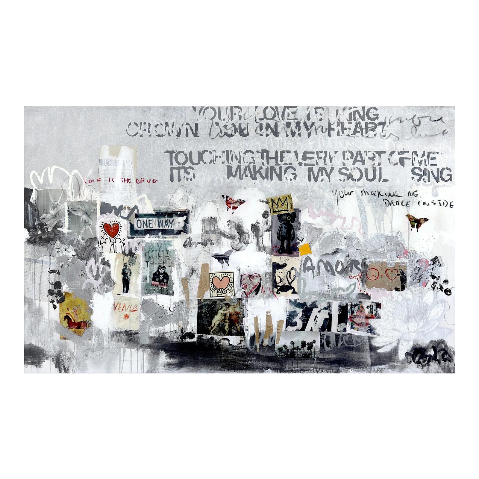 Subway Sonnet #140 - Large Mixed Media Abstract Expressionism Painting ...