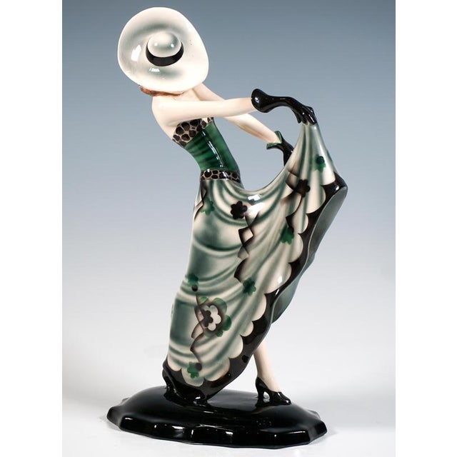 Art Deco The Blonde Dream Dancer attributed to Stephan Dakon for Goldscheider, 1932 For Sale - Image 3 of 7