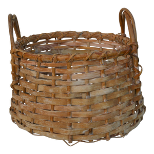 Large Primitive Ash Working Farm Basket With Double Bentwood Handles