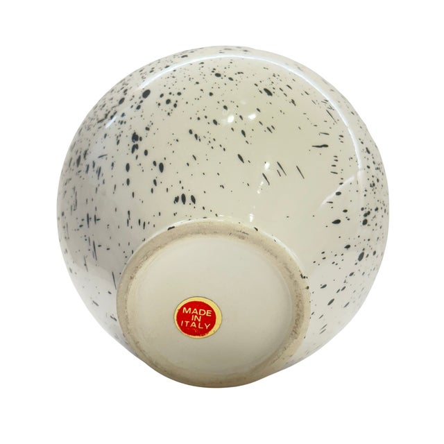 Vintage Italian Black Splatter Glaze Ceramic Vase For Sale - Image 6 of 6