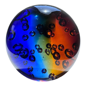 Massive 10.5 Lbs. Studio Art Glass Sphere Controlled Bubble Orb Murano Style Decor