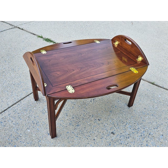 Mid-Century Modern Henkel Harris Wild Black Cherry Butler's Cocktail / Coffee Table For Sale - Image 3 of 10