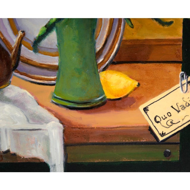 Paper "Quo Vadis" Trompe l'Oeil Still Life by Richard M. Bacon For Sale - Image 7 of 8