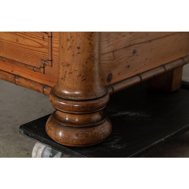 19th Century French Bamboo Beech & Pine Mirrored Armoire, 1870s For Sale - Image 11 of 18