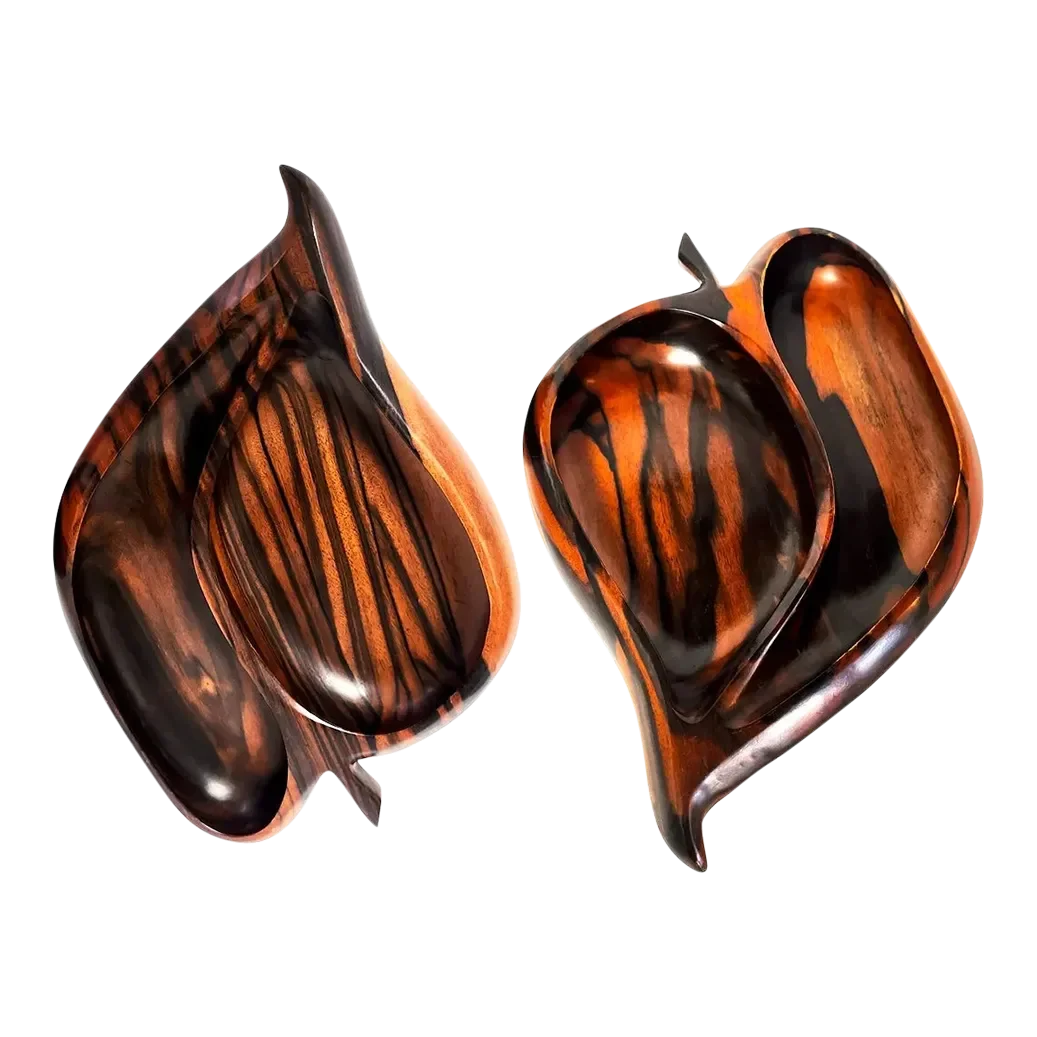 1960s Kamagong Wood Bowls in the Style of Arthur Umanoff, Set of 2