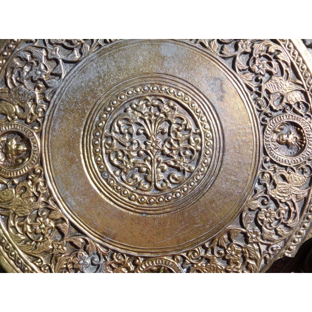 Vintage Gold Gilt Metal Stand Tiered Tripod Gueridon Table For Sale - Image 10 of 11