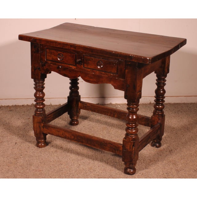Tan Antique Spanish Walnut Table, 1600s For Sale - Image 8 of 11