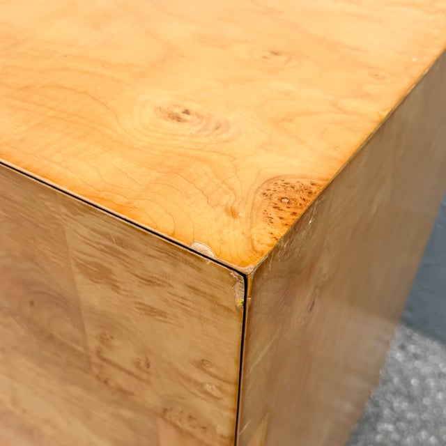 Mid 20th Century Mid Century Modern Burlwood Dresser With Copper Legs For Sale - Image 5 of 10