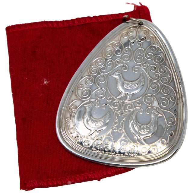 1973 Towle Sterling Ornament Three French Hens For Sale