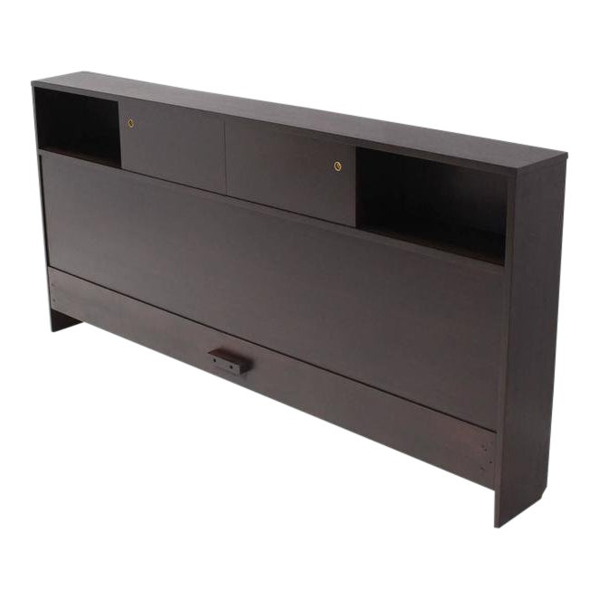 Mid Century Modern King Size Headboard With Bookcase Chairish