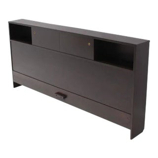 Mid-Century Modern King-Size Headboard With Bookcase For Sale