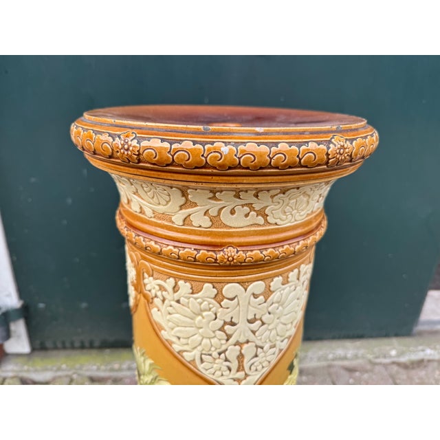 Antique English Porcelain Pedestal Column, 1913 This impressive antique porcelain pedestal was made in England in 1913 and...